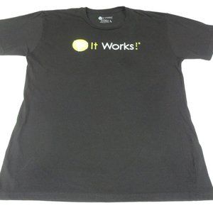 IT WORKS! ONE TEAM ONE MISSON WEIGHT LOSS WRAPS - LARGE BLACK T-SHIRT H1241